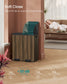 SONGMICS Dual Compartment Kitchen Trash Can with Airtight Hinged Lids – Dark Walnut