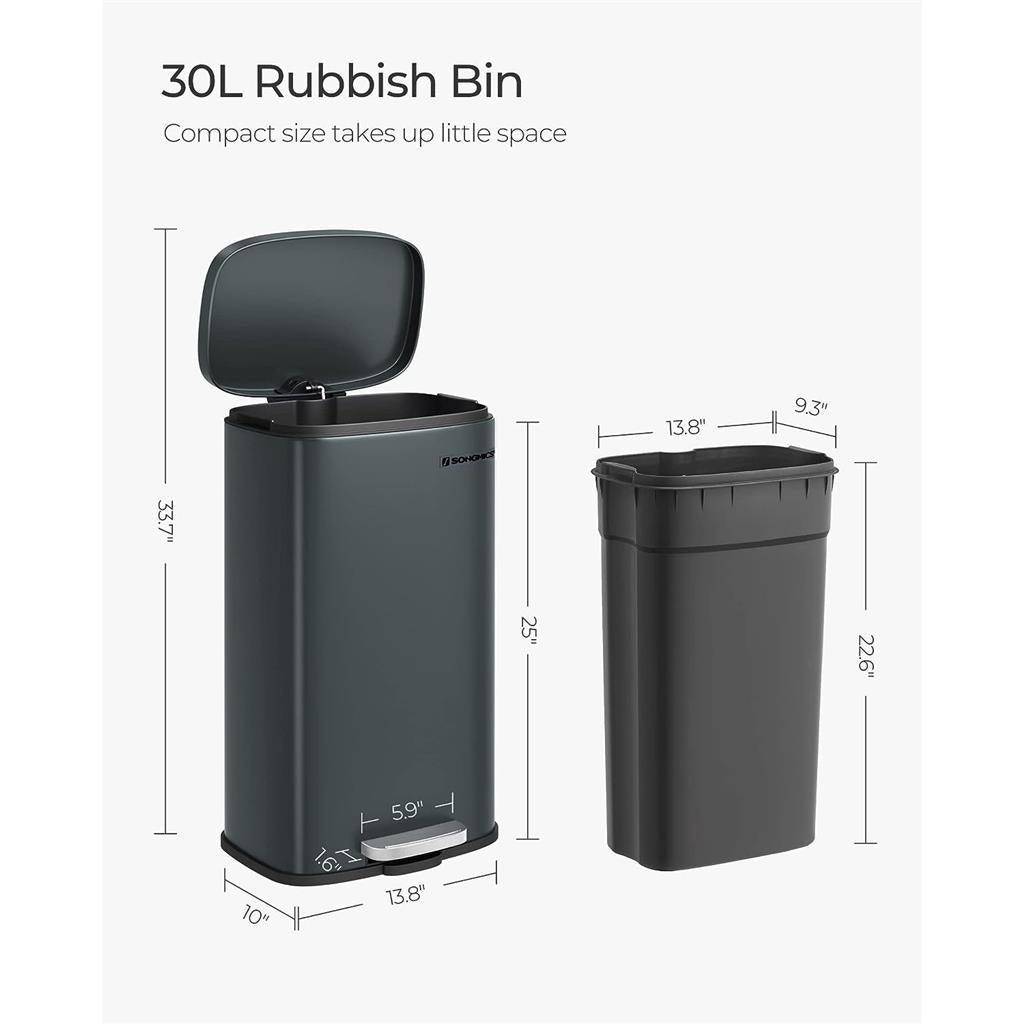 8 Gallon Trash Can with Lid FredCo