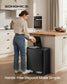 SONGMICS Double Compartment Stainless Steel Trash Can for Recycling – Black