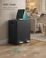 SONGMICS Double Compartment Stainless Steel Trash Can for Recycling – Black