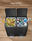 SONGMICS Double Compartment Stainless Steel Trash Can for Recycling – Black