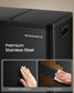 SONGMICS Double Compartment Stainless Steel Trash Can for Recycling – Black