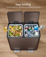 SONGMICS Double Compartment Stainless Steel Trash Can for Recycling – Brown