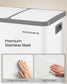 SONGMICS Double Compartment Stainless Steel Trash Can for Recycling – White