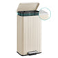 SONGMICS 30 L Cream White Stainless Steel Pedal Bin with Soft Close Lid – Beige