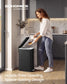 SONGMICS Slim Stainless Steel Trash Can with Lid – Black