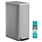 SONGMICS Slim Stainless Steel Trash Can with Lid – Metallic Silver