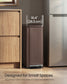 SONGMICS Slim Stainless Steel Trash Can with Lid – Brown