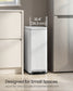 SONGMICS Slim Stainless Steel Trash Can with Lid – White