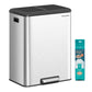 SONGMICS Kitchen Bin, 2 X 8 Gal. (2 X 30 L) Double Rubbish Bin for Recycling and Waste