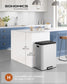 SONGMICS Kitchen Bin, 2 X 8 Gal. (2 X 30 L) Double Rubbish Bin for Recycling and Waste