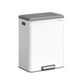 SONGMICS Stainless Steel Dual Pedal Trash Can for Kitchen Recycling – Cloud White