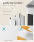 SONGMICS Stainless Steel Dual Pedal Trash Can for Kitchen Recycling – Cloud White