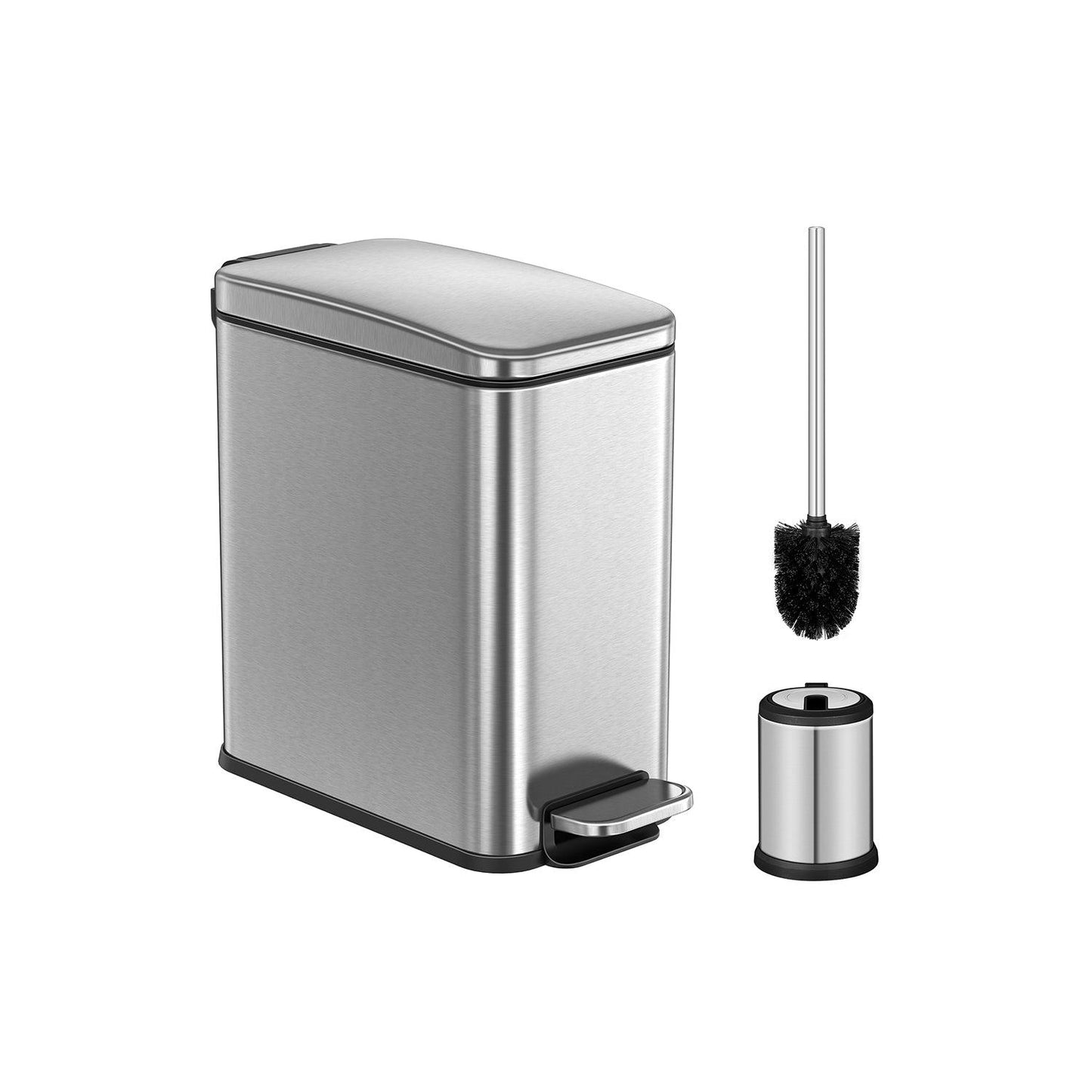 Bathroom Trash Can and Toilet Brush Set FredCo