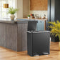 SONGMICS Dual Compartment Kitchen Trash Can with Airtight Hinged Lids – Black