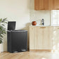 SONGMICS Dual Compartment Kitchen Trash Can with Airtight Hinged Lids – Black
