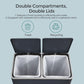 SONGMICS Dual Compartment Kitchen Trash Can with Airtight Hinged Lids – Greenish-Gray