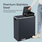 SONGMICS Dual Compartment Kitchen Trash Can with Airtight Hinged Lids – Greenish-Gray
