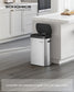 SONGMICS 13-Gallon Motion Sensor Trash Can, Stainless Steel, Soft Close, Dual Open, Silver & Black – Metallic Silver, Ink Black
