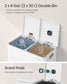 SONGMICS 2 X 30 L Double Garbage Can with Soft-Close Lids and Removable Inner Buckets Cloud White