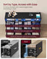SONGMICS Dresser for Bedroom, LED Lights, Power Strip, 12 Drawers, Ink Black, 15.8 X 63 X 32 in
