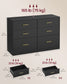 VASAGLE Custos Dresser, 6-Drawer Chest, 15.8 X 46.9 X 30.7 Inches, Ink Black – Cloud White