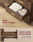 VASAGLE Custos Dresser, 6-Drawer Chest, 15.8 X 46.9 X 30.7 Inches, Walnut Brown – Cloud White