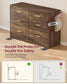 VASAGLE Custos Dresser, 6-Drawer Chest, 15.8 X 46.9 X 30.7 Inches, Walnut Brown – Cloud White