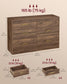 VASAGLE Custos Dresser, 6-Drawer Chest, 15.8 X 46.9 X 30.7 Inches, Walnut Brown – Cloud White