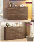 VASAGLE Custos Dresser, 6-Drawer Chest, 15.8 X 46.9 X 30.7 Inches, Walnut Brown – Cloud White