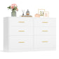 VASAGLE Custos Dresser, 6-Drawer Chest, 15.8 X 46.9 X 30.7 Inches, Cloud White