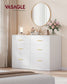 VASAGLE Custos Dresser, 6-Drawer Chest, 15.8 X 46.9 X 30.7 Inches, Cloud White