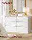 VASAGLE Modern Six Drawer Bedroom Dresser in Snow White – Matte White