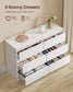 VASAGLE Modern Six Drawer Bedroom Dresser in Snow White – Matte White