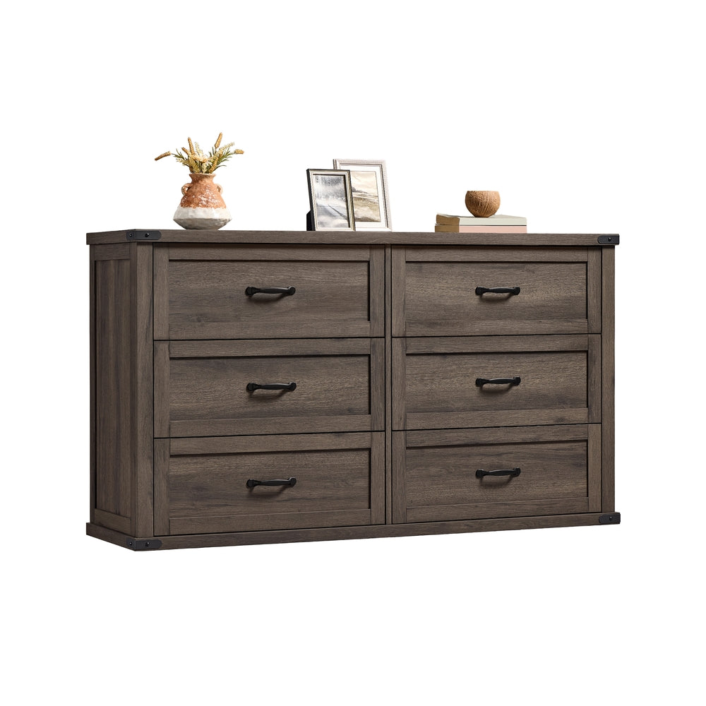 VASAGLE Liry 6-Drawer Dresser – Taupe Brown