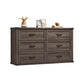 VASAGLE Liry 6-Drawer Dresser – Taupe Brown