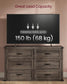 VASAGLE Liry 6-Drawer Dresser – Taupe Brown