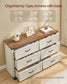 VASAGLE Liry 6-Drawer Dresser – Rustic White