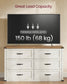 VASAGLE Liry 6-Drawer Dresser – Rustic White