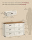 VASAGLE Liry 6-Drawer Dresser – Rustic White