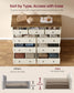 VASAGLE Nine Drawer Dresser with Large Storage Capacity – Cloud White and Warm Brown