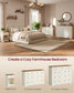 VASAGLE Nine Drawer Dresser with Large Storage Capacity – Cloud White and Warm Brown