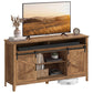 VASAGLE Tall Farmhouse TV Stand with Door and Storage Cabinet – Honey Brown