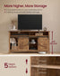 VASAGLE Tall Farmhouse TV Stand with Door and Storage Cabinet – Honey Brown