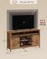 VASAGLE Tall Farmhouse TV Stand with Door and Storage Cabinet – Honey Brown