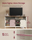 VASAGLE Tall Farmhouse TV Stand – Rustic White and Honey Brown