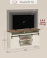 VASAGLE Tall Farmhouse TV Stand – Rustic White and Honey Brown