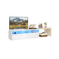 VASAGLE Kailyn TV Stand with Power Outlet – Cloud White, Natural Beige