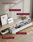 VASAGLE Kailyn TV Stand with Power Outlet – Cloud White, Natural Beige