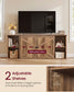 VASAGLE Farmhouse TV Stand for Tvs Up to 65 Inches – Honey Brown